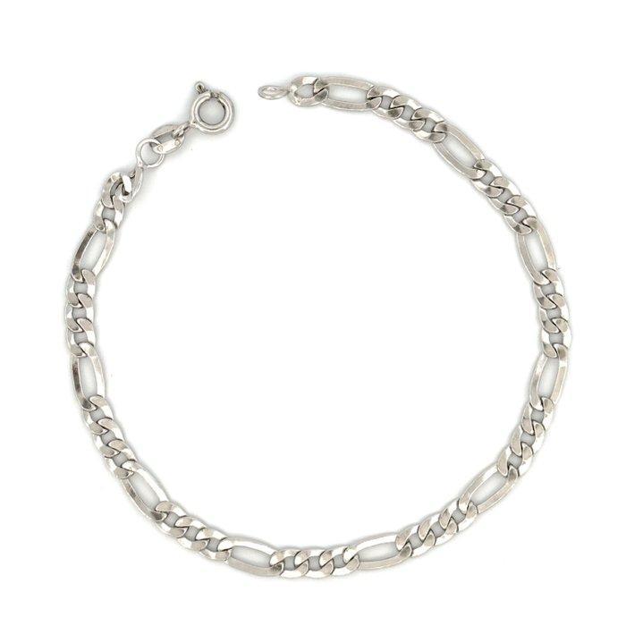 Handmade - Armband - 2.4 g - 18 karaat Witgoud - Figaro, Handtassen en Accessoires, Armbanden