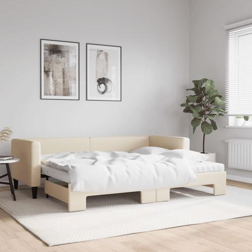 vidaXL Slaapbank met onderschuifbed en matrassen 80x200 cm, Huis en Inrichting, Slaapkamer | Bedden, Nieuw, Verzenden