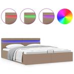 vidaXL Bedframe met opbergruimte LED kunstleer cappuccino, Huis en Inrichting, Slaapkamer | Bedden, Verzenden, Nieuw