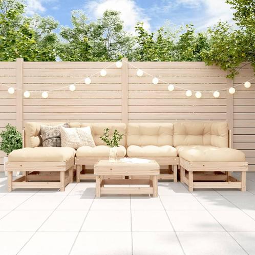 vidaXL 7-delige Loungeset met kussens massief teak, Tuin en Terras, Tuinsets en Loungesets, Loungeset, Nieuw, Verzenden