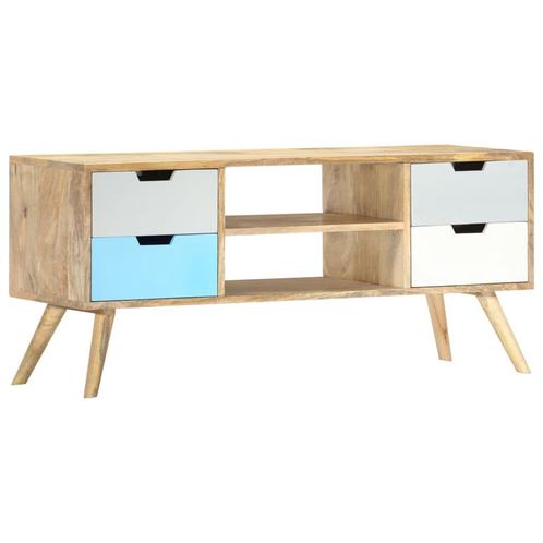 vidaXL Tv-meubel 110x35x48 cm massief mangohout, Huis en Inrichting, Kasten |Televisiemeubels, Nieuw, Verzenden