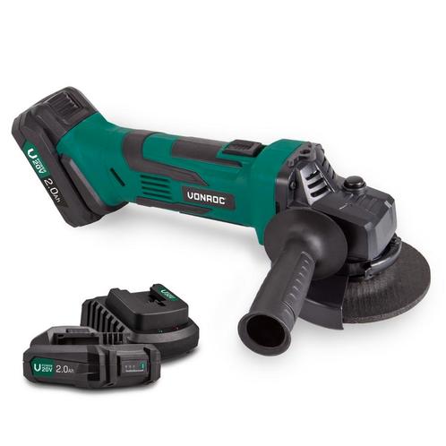 Accu haakse slijper 20V - 115mm - 2.0Ah | Incl. 2 accus en, Doe-het-zelf en Bouw, Gereedschap | Slijpmachines, Nieuw, Verzenden