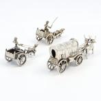 Hondenkarren en Huifkar - Miniatuur figuur (3) - .835, Antiek en Kunst