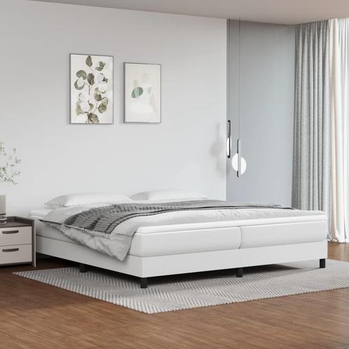 vidaXL Cadre de lit Blanc 200x200 cm Similicuir, Huis en Inrichting, Slaapkamer | Bedden, Verzenden