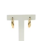 Tricolor gouden oorringen | Ø 14,3 mm (witgoud) (witgoud), Handtassen en Accessoires, Oorbellen, Ophalen of Verzenden, Gebruikt