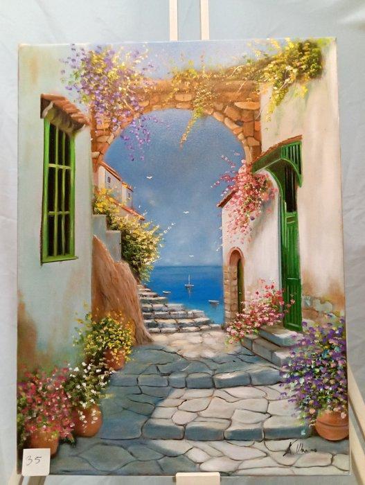 A. Marino (XX-XXI) - Scorcio sul mare, Antiek en Kunst, Kunst | Schilderijen | Klassiek