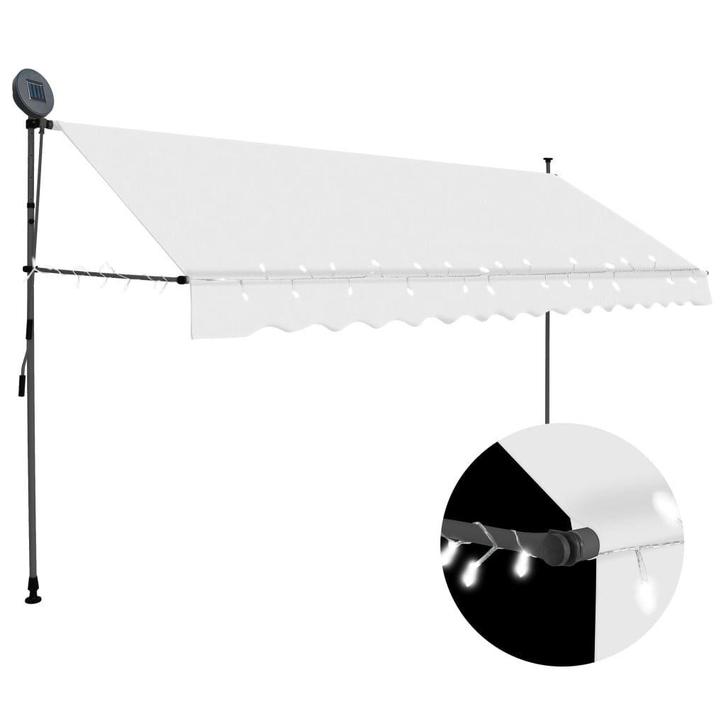 Luifel 400cm Creme met LED - Retour Deal - 40% Korting!, Tuin en Terras, Zonneschermen, 250 cm tot 450 cm, Nieuw, Knikarmscherm