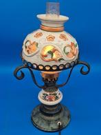 Keramik-Tischlampe – Handbemalt mit floralen Ornamenten –, Antiek en Kunst