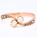 Zonder Minimumprijs - Ring - 18 karaat Roségoud - Parel, Handtassen en Accessoires, Ringen, Nieuw