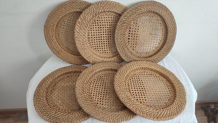 Onderbord (6) - Zeer grote borden - Rattan, Bamboe, cannage,, Antiek en Kunst, Antiek | Meubels | Tafels
