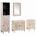 vidaXL Badkamermeubel Set 4 pcs Wit 38 x 33 x 160 cm massief, Verzenden, Nieuw