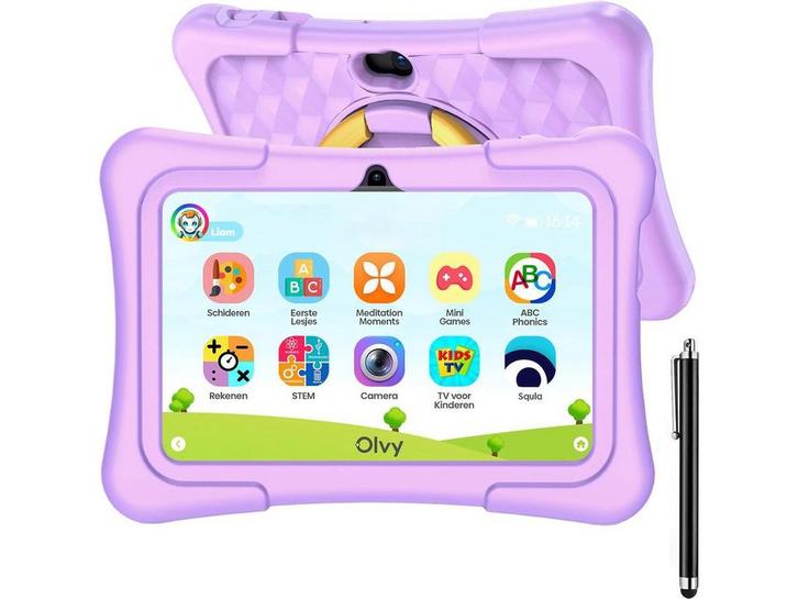Olvy K7 Olvy Purple Pro - Kindertablet - 96GB - Ouderlijk, Huis en Inrichting, Woonaccessoires | Overige, Nieuw, Verzenden
