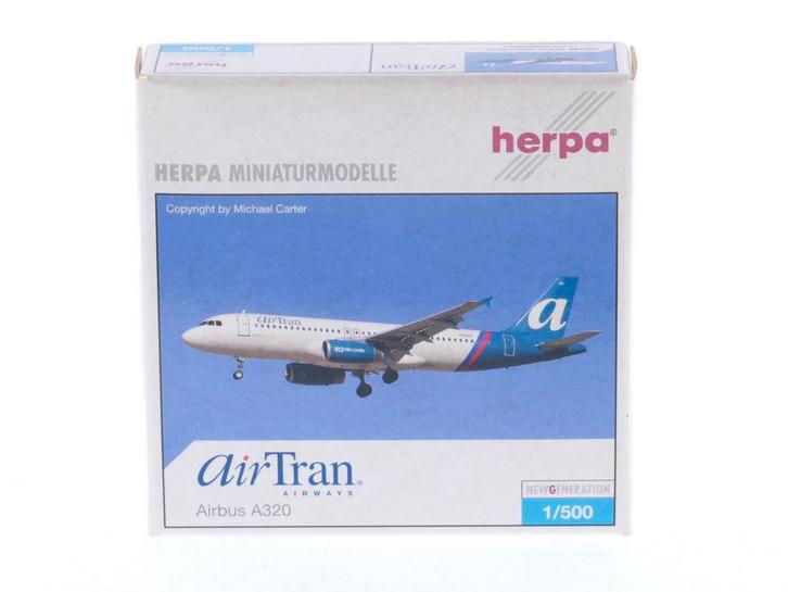 Schaal 1:500 Herpa 502184 Airbus A320 AirTran Airways Reg..., Hobby en Vrije tijd, Modelbouw | Vliegtuigen en Helikopters, Zo goed als nieuw