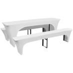 vidaXL Housses de table et bancs Extensibles 3 pcs Blanc, Verzenden, Neuf