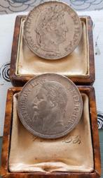 Frankrijk. 5 Francs 1841-W et 1869-BB (lot de 2 monnaies en