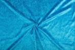 Velours waterblauw stof - 10m rol - Polyester - ACTIE!, Nieuw, Verzenden