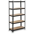 Moderne stellingkast met MDF-planken - Zwart - 150x75x30..., Huis en Inrichting, Ophalen of Verzenden, Nieuw