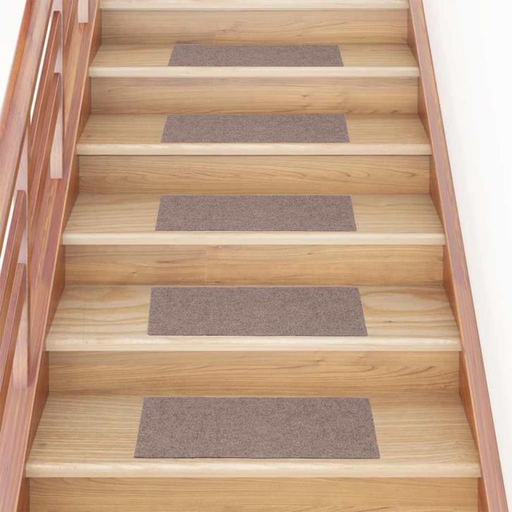 vidaXL Trapmatten Zelfklevend 30 stuks 60x25 cm Lichtbruin, Doe-het-zelf en Bouw, Ladders en Trappen, Nieuw, Verzenden