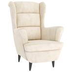 Cremewitte Fluweel Fauteuil | Tweede Kansje | OP = OP, Huis en Inrichting, Verzenden, Nieuw, 75 tot 100 cm, 75 tot 100 cm