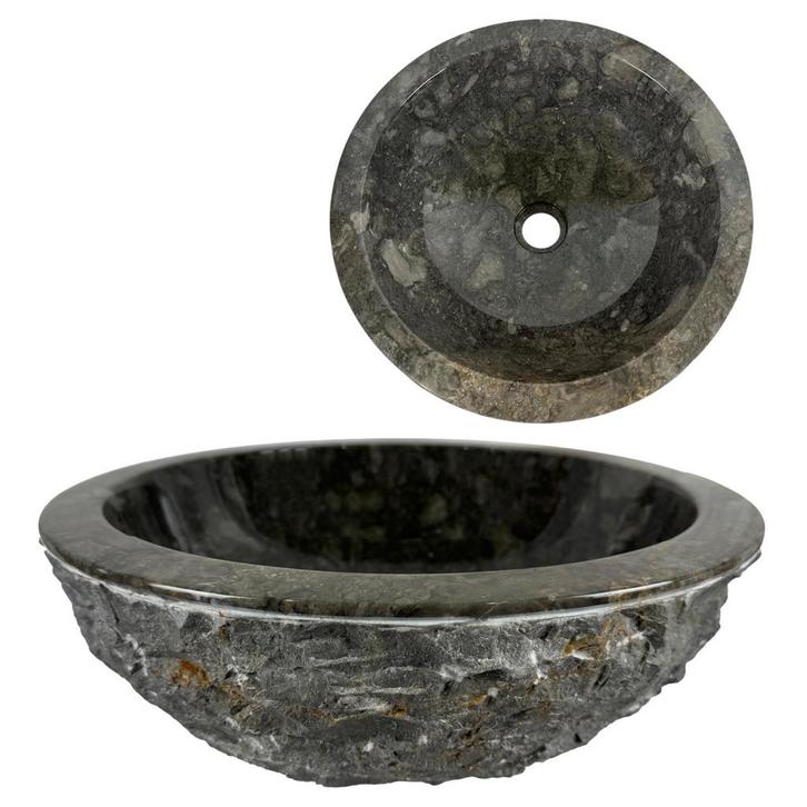 Lendo Online Waskom 40x40x15 cm Grijs Marmer Rond, Bricolage & Construction, Sanitaire, Envoi