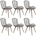 vidaXL Eetkamerstoelen 6 st natuurlijk rattan bruin, Huis en Inrichting, Stoelen, Verzenden, Nieuw