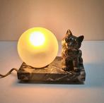 Lampe - Bronze, Marbre, Régule - Veilleuse Le Chat