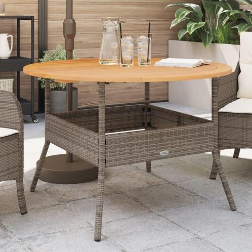 vidaXL Tuintafel met acaciahouten blad Ø110x71 cm poly, Tuin en Terras, Tuintafels, Nieuw, Verzenden