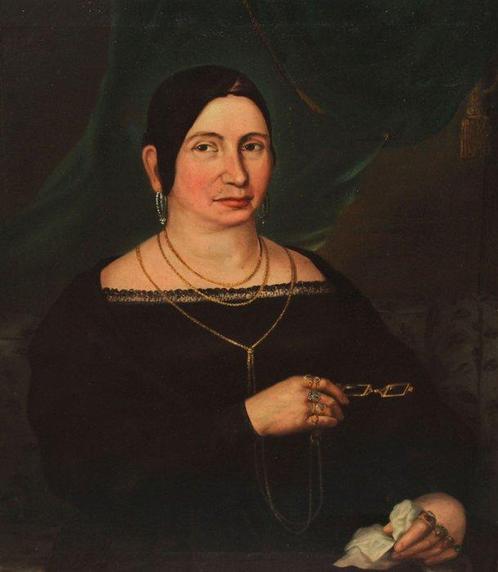 Spaanse school (XIX) - Retrato de una dama, Antiek en Kunst, Kunst | Schilderijen | Klassiek