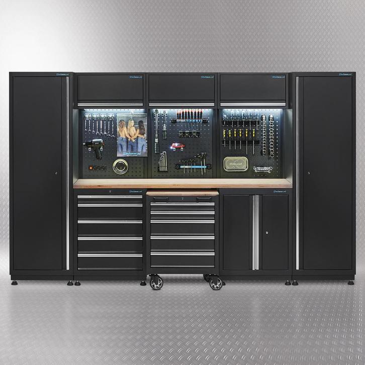 Datona Werkplaatsinrichting PREMIUM met eiken werkblad 325, Doe-het-zelf en Bouw, Werkbanken, Ophalen of Verzenden