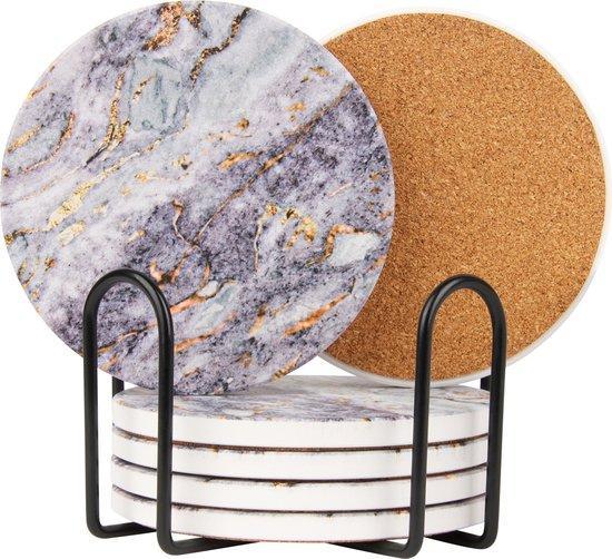 2dekans | Castagnola Keramische Onderzetters met Houder –, Huis en Inrichting, Woonaccessoires | Onderzetters, Ophalen of Verzenden