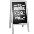 Krijtstoepbord Steigerhout Wit 46x80 cm, Verzenden