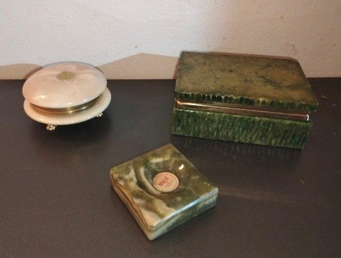 Sieradendoos (3) - Vernikkeld messing - Sieradendozen-set, Antiquités & Art, Curiosités & Brocante