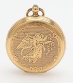 19th century Pocket watch 18Kt gold about 1890 “Angel of the, Handtassen en Accessoires, Horloges | Heren, Nieuw