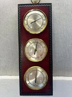 Donkerhouten Barometer met Gouden Messing Accenten - Hout,