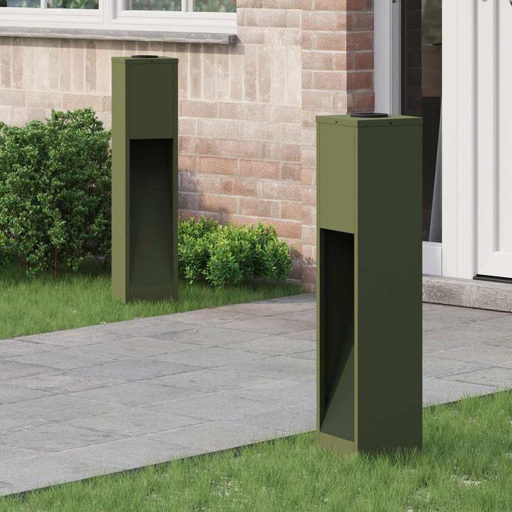 vidaXL Zonne LED Padverlichting 2 pcs Olijf Groen Koud, Jardin & Terrasse, Éclairage extérieur, Envoi