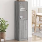 vidaXL Buffet avec porte en verre sonoma gris 35x37x142, Maison & Meubles, Verzenden, Neuf