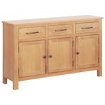 vidaXL Dressoir Bruin 112 x 33,5 x 70 cm Massief eikenhout, Huis en Inrichting, Kasten | Dressoirs, Verzenden, Nieuw