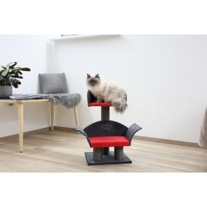 Arbre à chat lounge deluxe 70cm, gris-rouge, Dieren en Toebehoren, Katten-accessoires