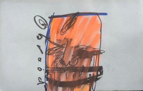 Herman Brood | Originele Tekening: Orange Face, Antiek en Kunst, Kunst | Tekeningen en Fotografie, Verzenden