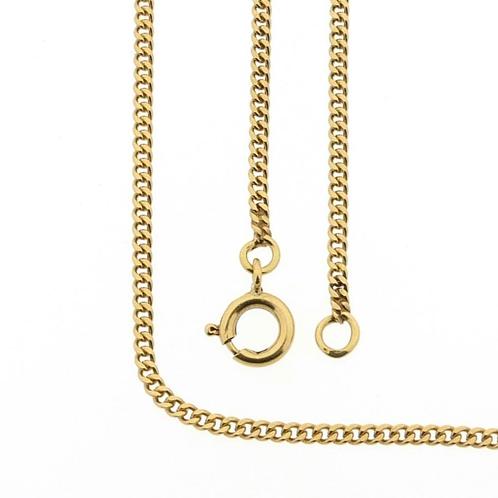Gouden gourmetschakel ketting | 51,5 cm (gourmet ketting), Handtassen en Accessoires, Kettingen, Overige kleuren, Gebruikt, Goud