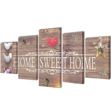 vidaXL Canvas Wall Print Set Home Sweet Home Design 200 x beschikbaar voor biedingen