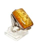 Zonder minimumprijs - Ring Zilver Barnsteen, Nieuw