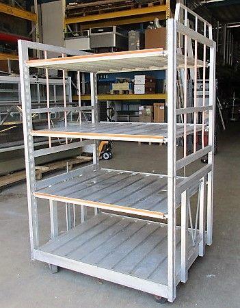 Magazijnwagen, Transportwagen, aluminium, 130cm, Zakelijke goederen, Kantoor en Winkelinrichting | Winkel en Inventaris