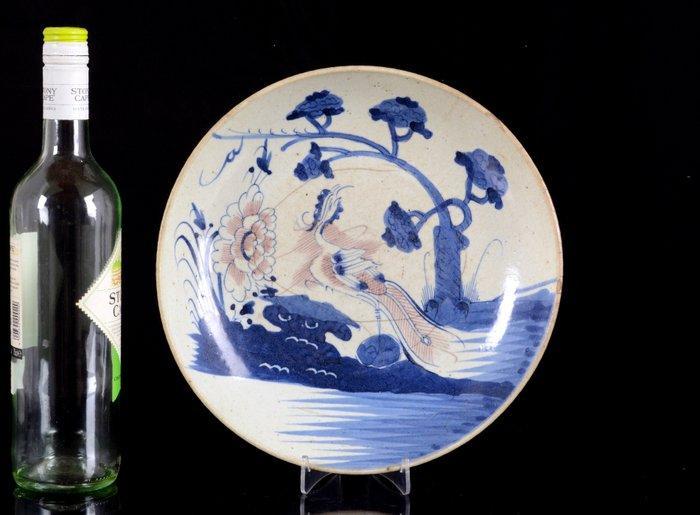 Een grote Chinese ijzerrode, blauwe en witte Peacock-kom -, Antiek en Kunst, Antiek | Overige Antiek