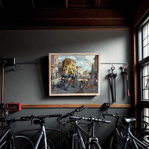 E Cameron. (XX) - The cycle race. No reserve!, Antiek en Kunst, Kunst | Schilderijen | Klassiek