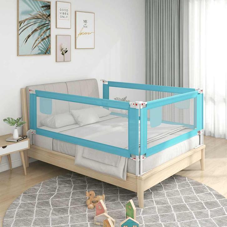 vidaXL Bedhekje peuter 100x25 cm stof blauw, Kinderen en Baby's, Traphekjes, Nieuw, Verzenden