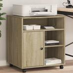 vidaXL Printerkastje met wielen 60x50x67 cm sonoma, Verzenden, Nieuw