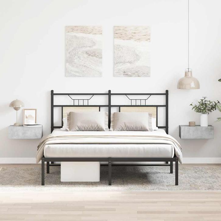 vidaXL Nachtkastjes 2 st zwevend 40x30x15 cm bewerkt hout, Huis en Inrichting, Slaapkamer | Nachtkastjes, Nieuw, Verzenden