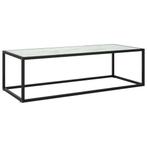 vidaXL Table basse Noir avec verre marbre blanc, Maison & Meubles, Verzenden, Neuf