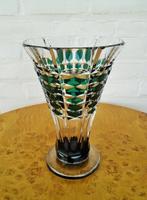Val Saint Lambert - 9-hoekige kristallen Art Deco vaas met, Antiek en Kunst, Antiek | Glaswerk en Kristal
